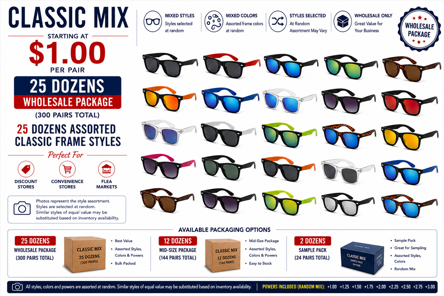 CLASSIC MIX – Assorted Classic Frame Sunglasses