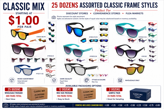 CLASSIC MIX – Assorted Classic Frame Sunglasses