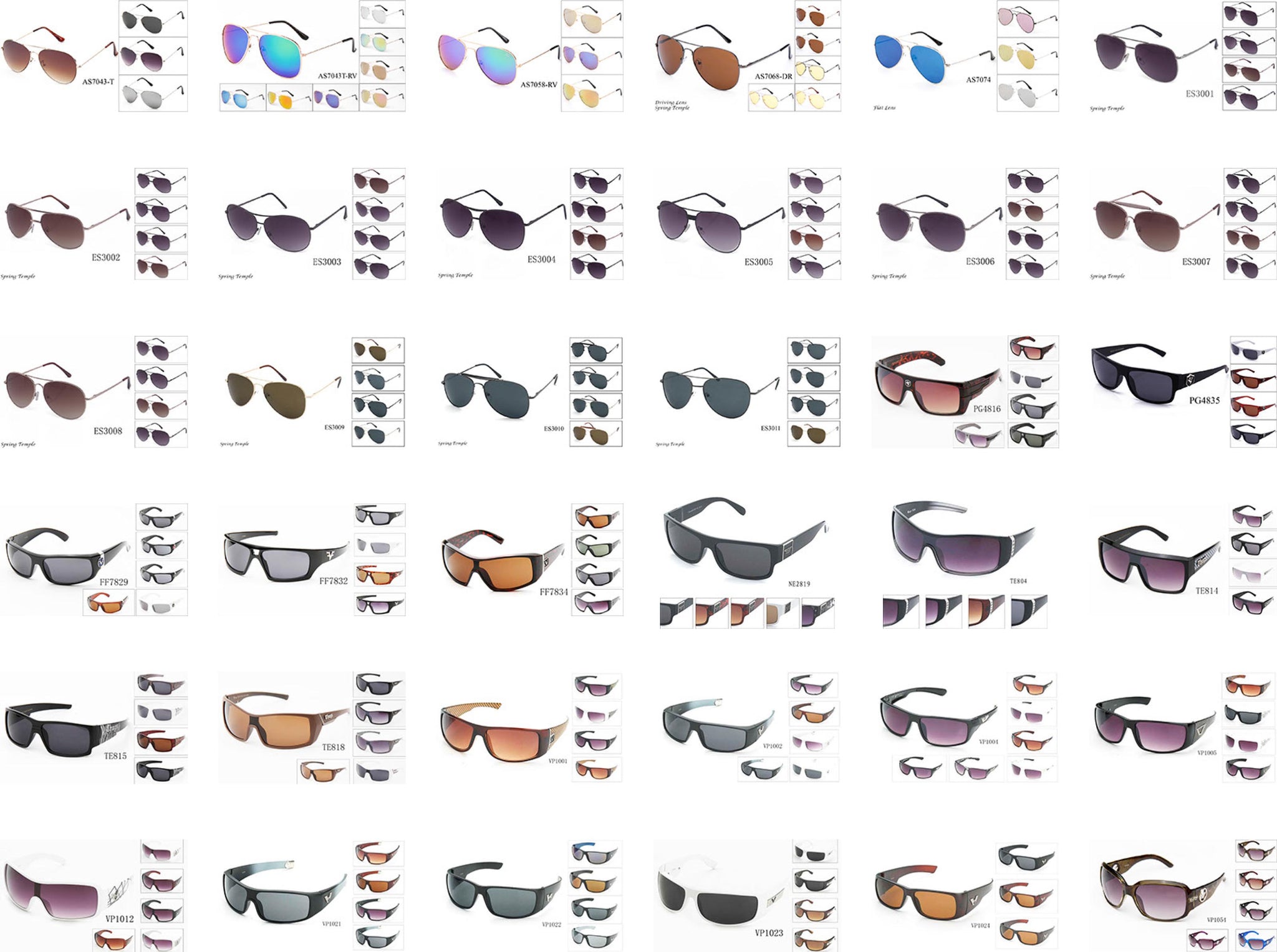 Types of clearance sunglasses chart